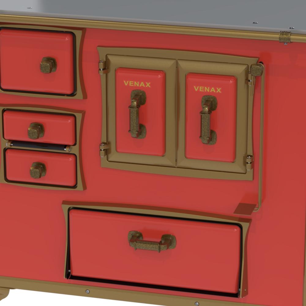 Fogao a Lenha Venax n 2 Renaissance Chapa de Aluminio Vermelho