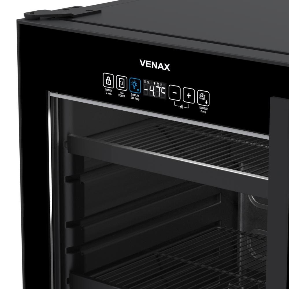 Cervejeira de Embutir Venax 82L Top Light Touch Preto Porta Invertida