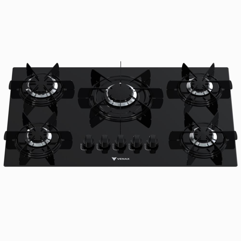 Cooktop a Gas 5 Bocas Venax Sognare Preto