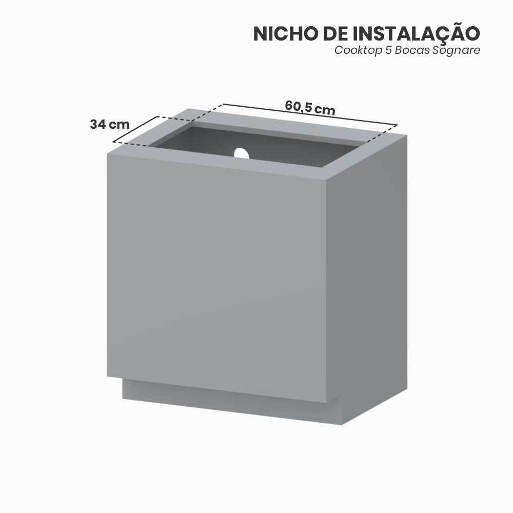 Cooktop a Gas 5 Bocas Venax Sognare Preto