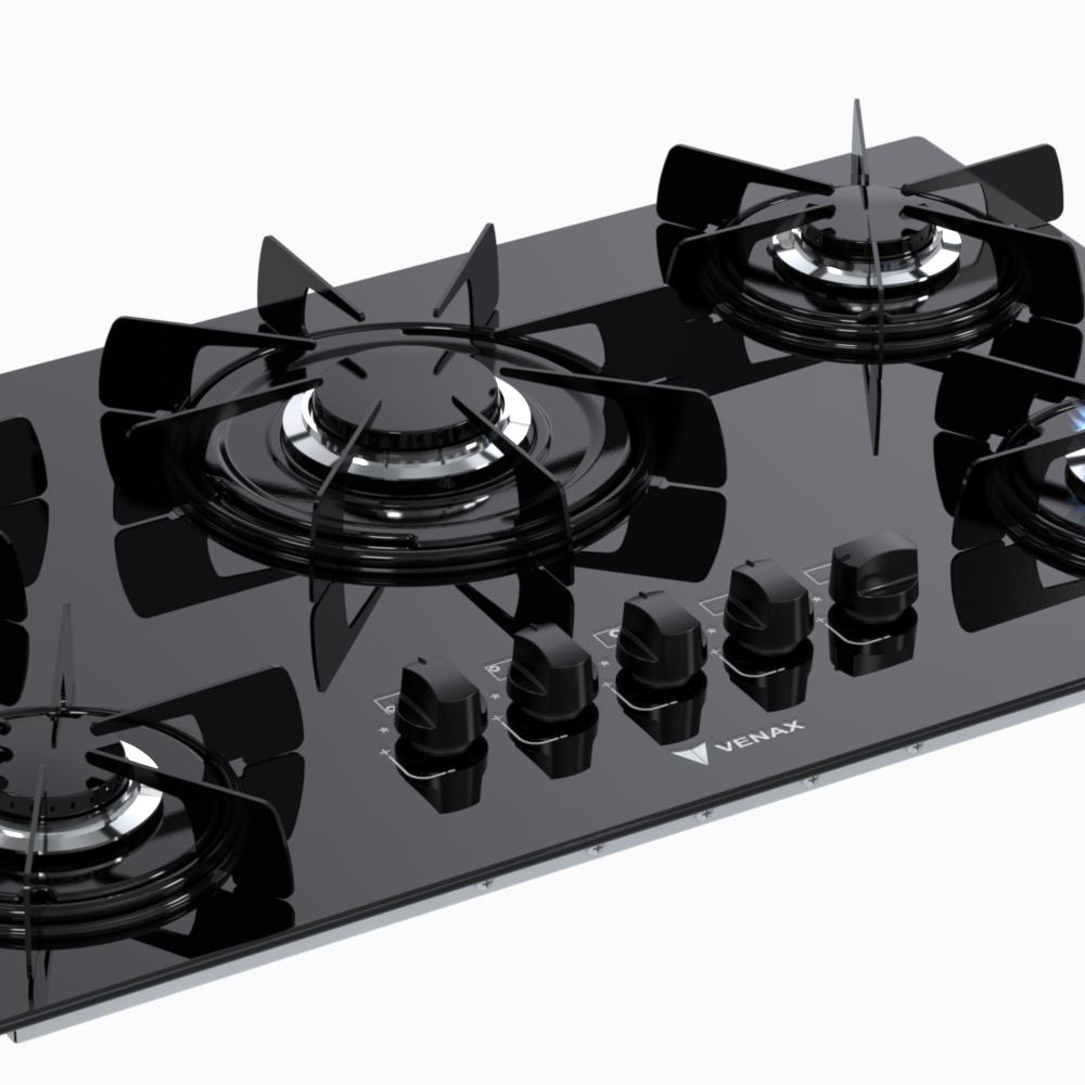 Cooktop a Gas 5 Bocas Venax Sognare Preto