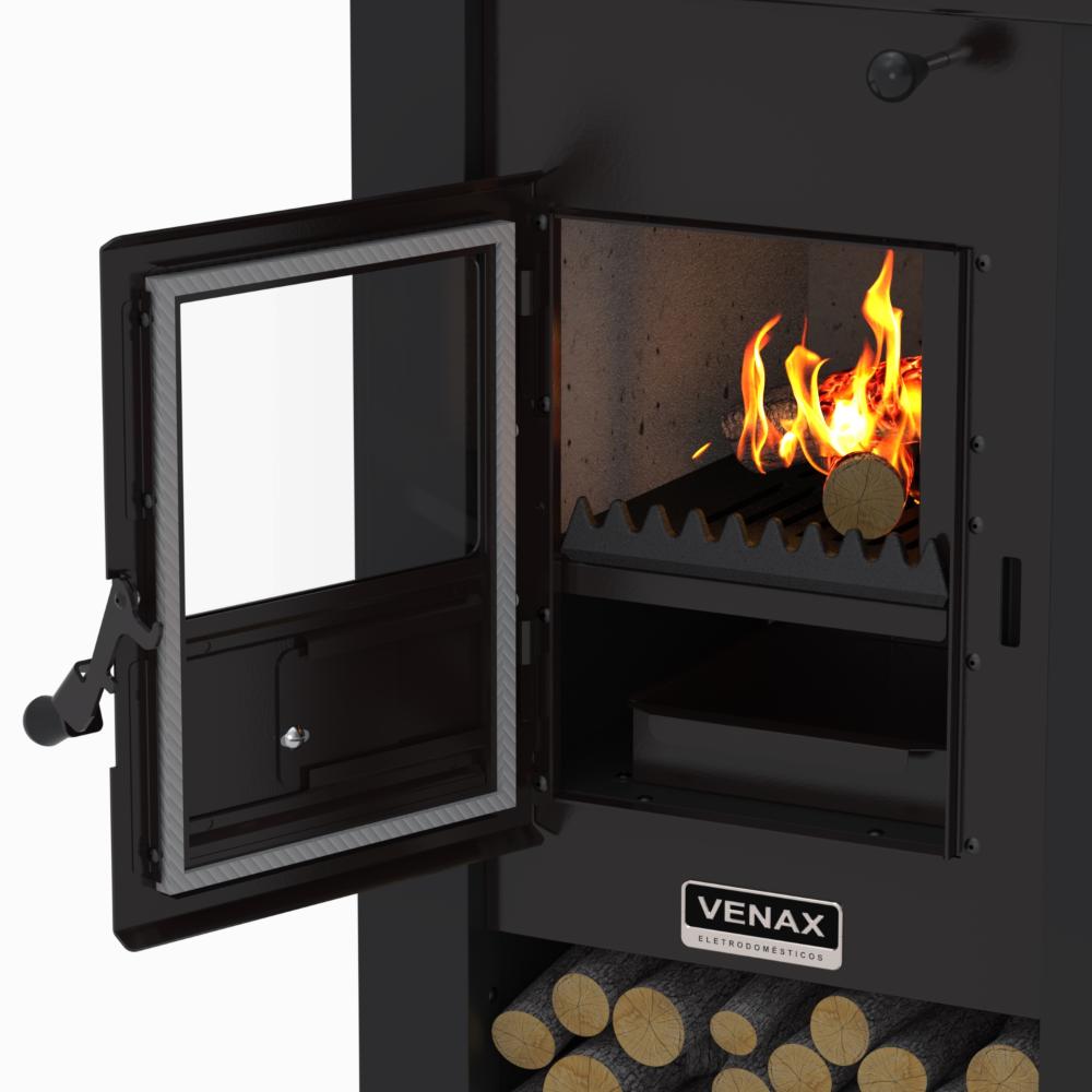 Calefator a Lenha Venax Pyron Dupla Combustao Preto