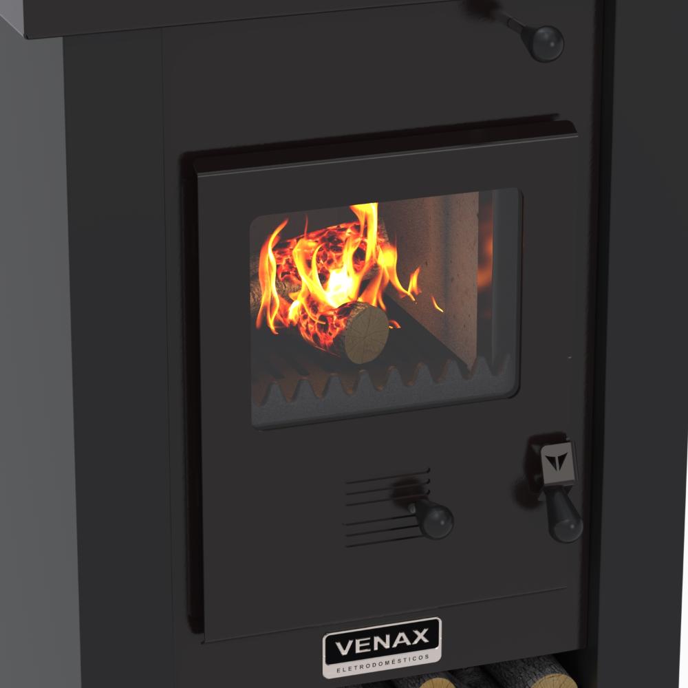 Calefator a Lenha Venax Pyron Dupla Combustao Preto