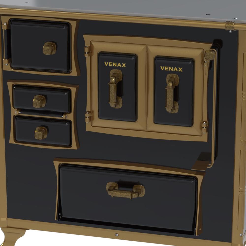 Fogao a Lenha Venax n 1 Renaissance Chapa de Aluminio Preto