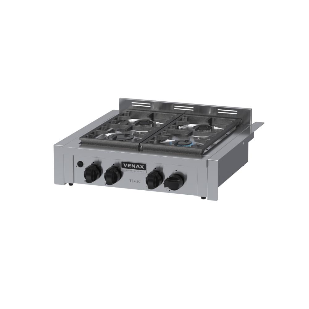 Fogao a Gas de Embutir de Bancada 4 Bocas Venax Temis Inox