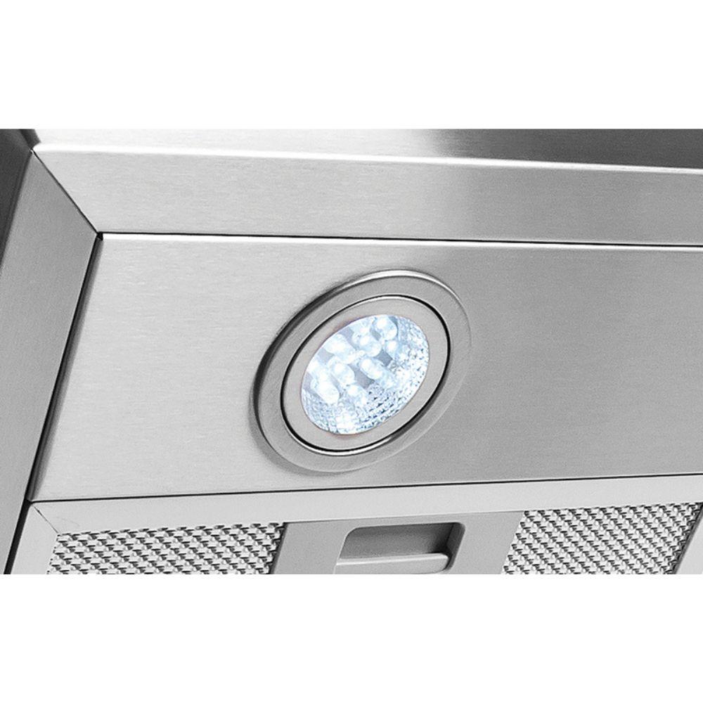 Coifa de Parede Fogatti 80cm Vidro Curvo Duto Slim Inox