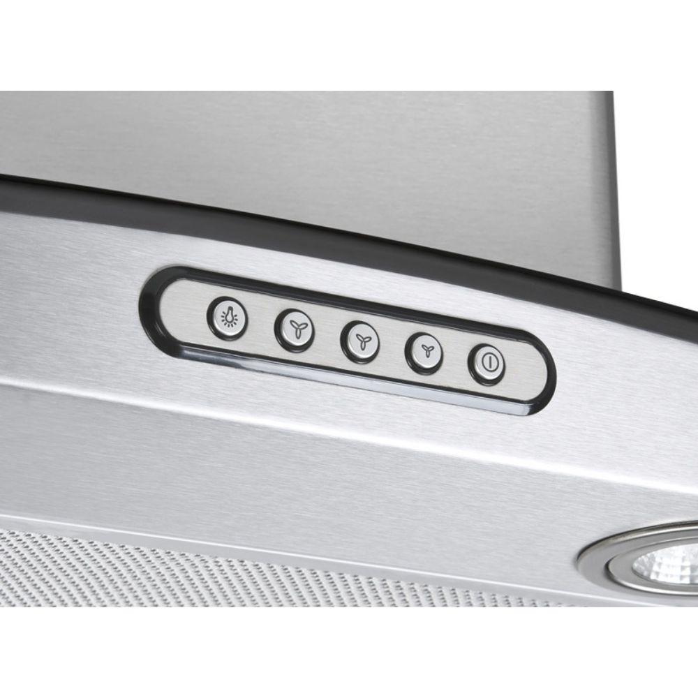 Coifa de Parede Fogatti 80cm Vidro Curvo Duto Slim Inox