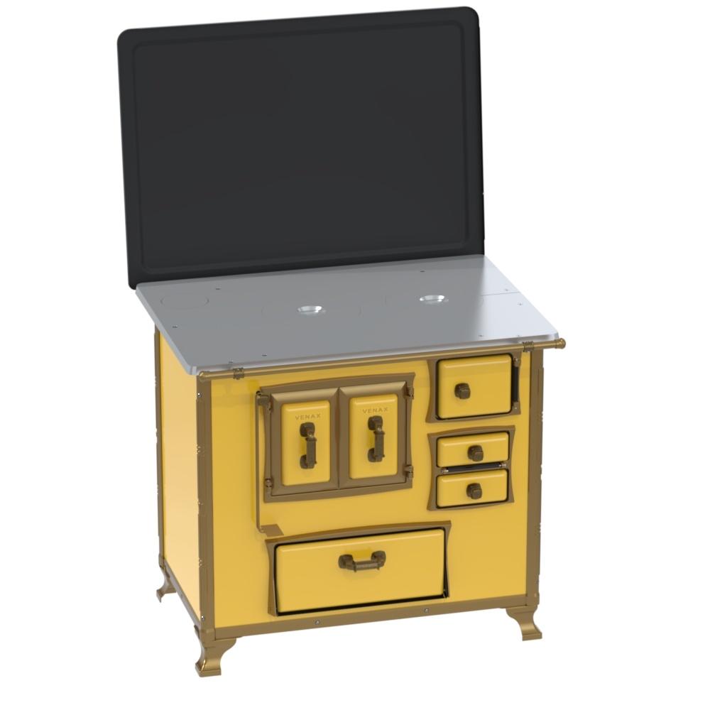 Fogao a Lenha Venax n 2 Renaissance Chapa de Aluminio Amarelo