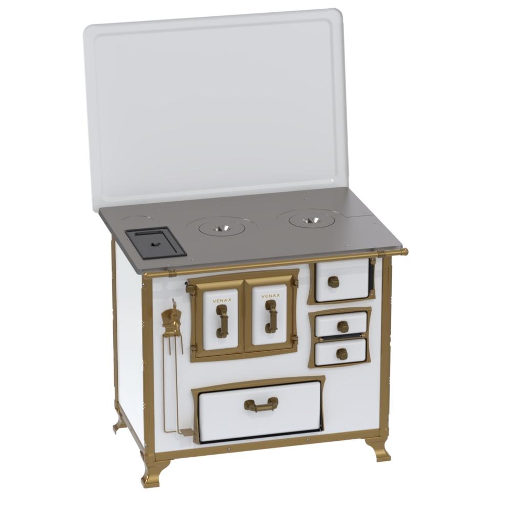 Fogao a Lenha Venax n 2 Renaissance Chapa de Aluminio Branco Cald
