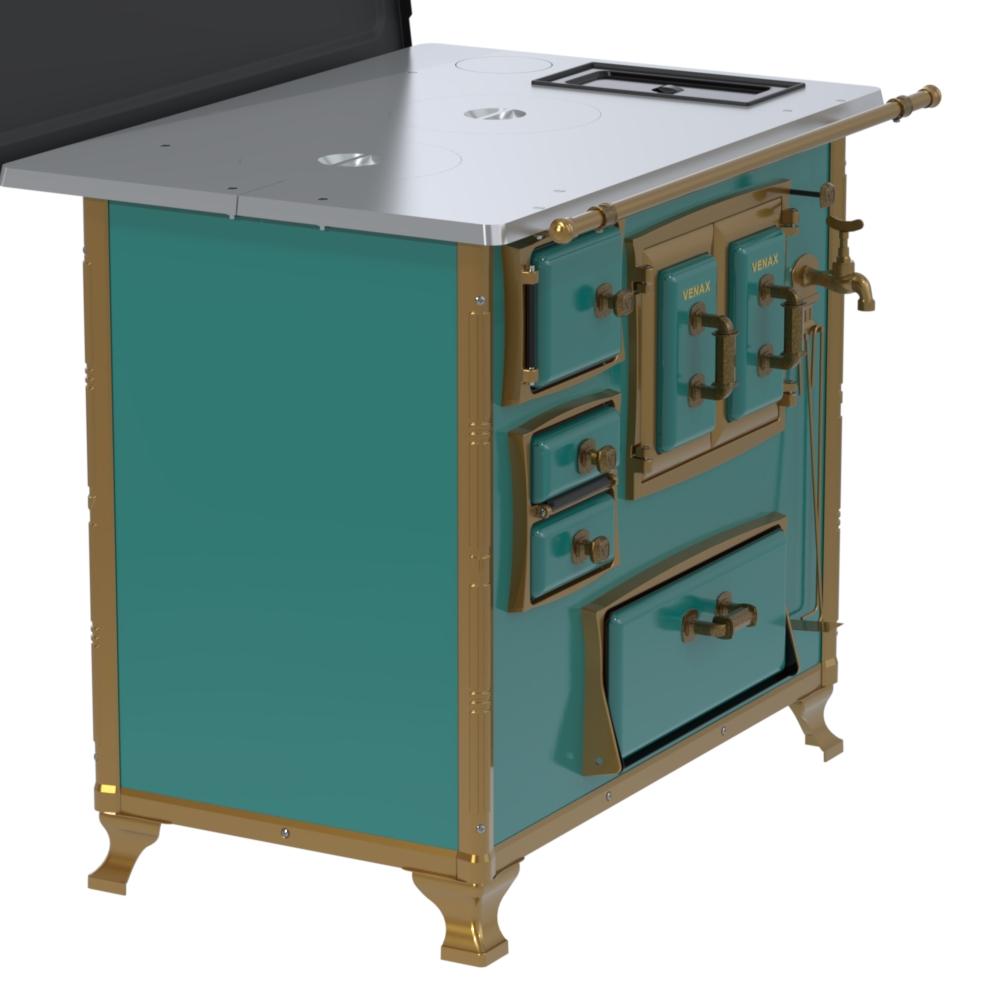 Fogao a Lenha Venax n 2 Renaissance Chapa de Aluminio Turquesa Cald