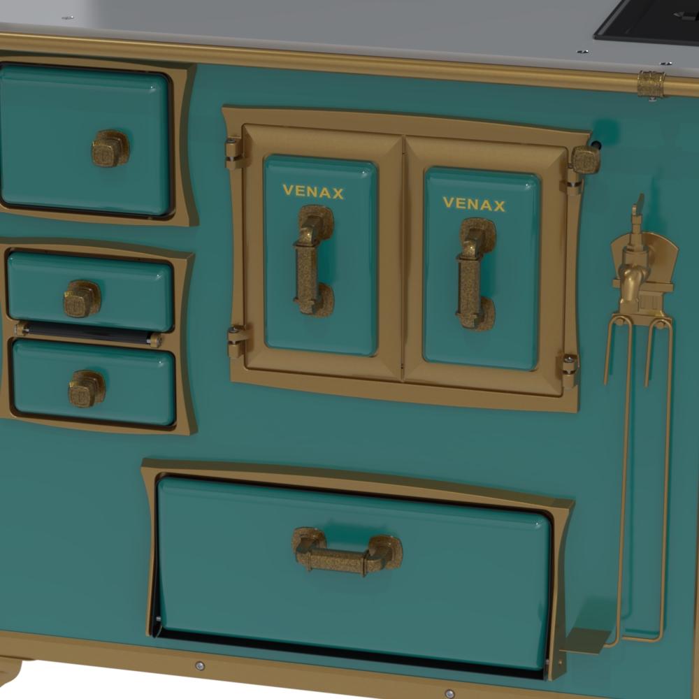 Fogao a Lenha Venax n 2 Renaissance Chapa de Aluminio Turquesa Cald