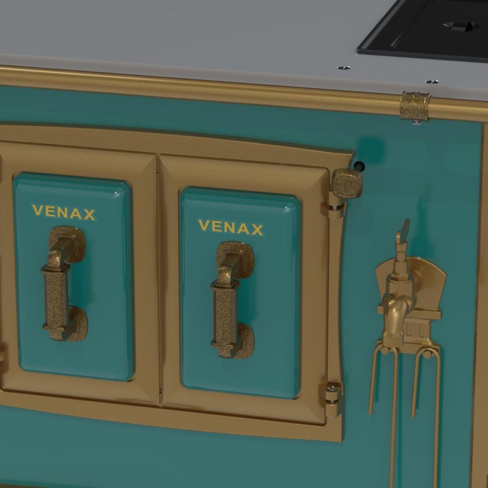Fogao a Lenha Venax n 2 Renaissance Chapa de Aluminio Turquesa Cald