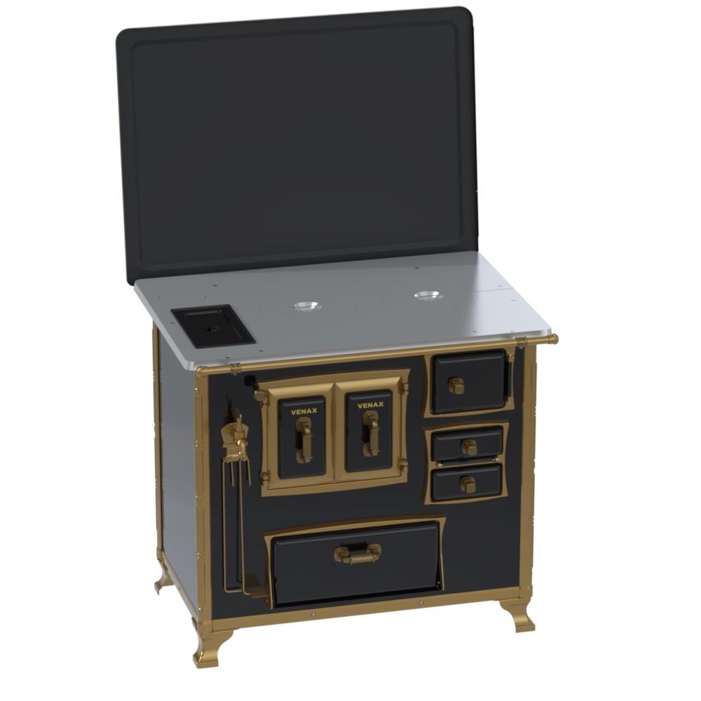 Fogao a Lenha Venax n 2 Renaissance Chapa de Aluminio Preto Cald