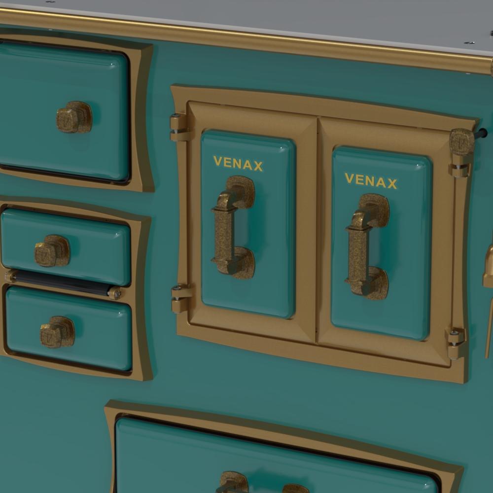 Fogao a Lenha Venax n 2 Renaissance Chapa de Aluminio Turquesa Cald
