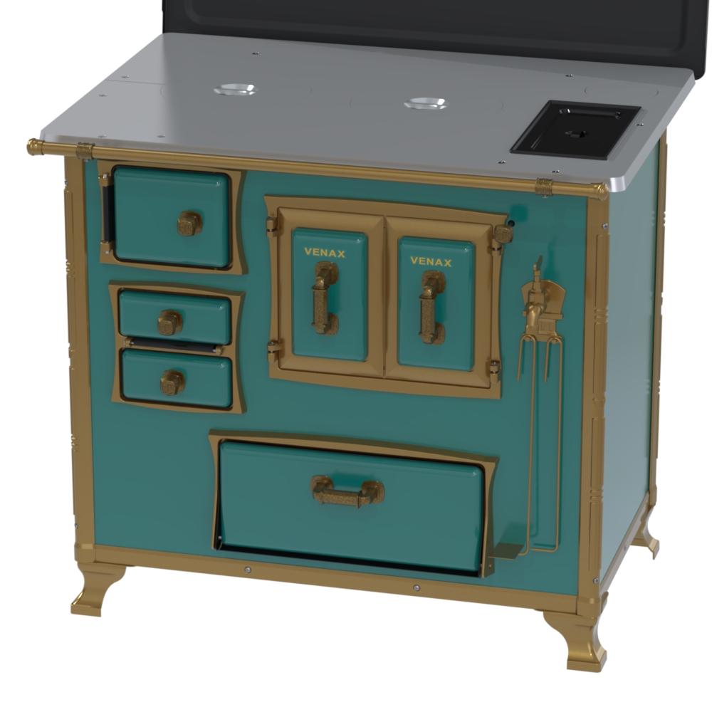 Fogao a Lenha Venax n 2 Renaissance Chapa de Aluminio Turquesa Cald