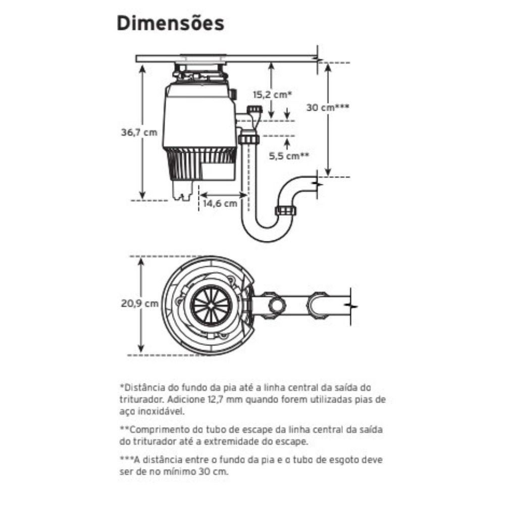 Triturador de Residuos Alimentares Insinkerator Evolution Plus 750