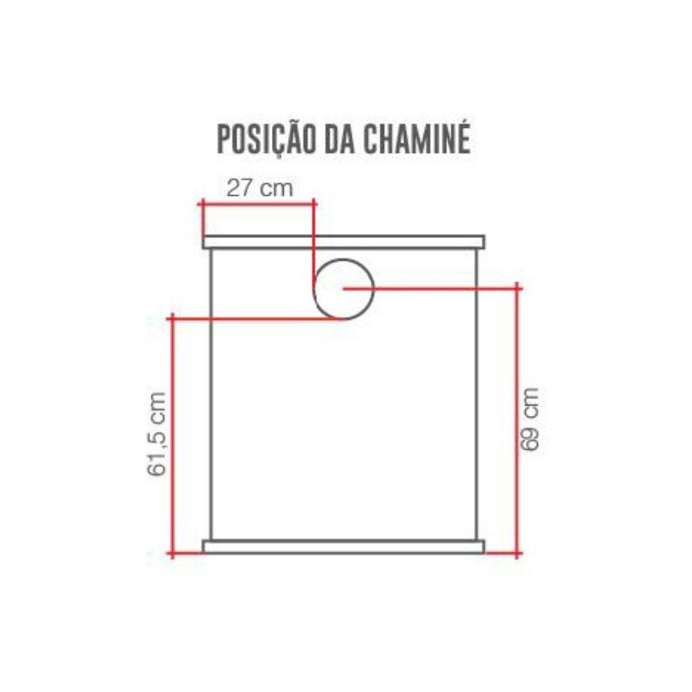 Calefator a Lenha HMD Zurique Chapa Inox Dupla Combustao Preto