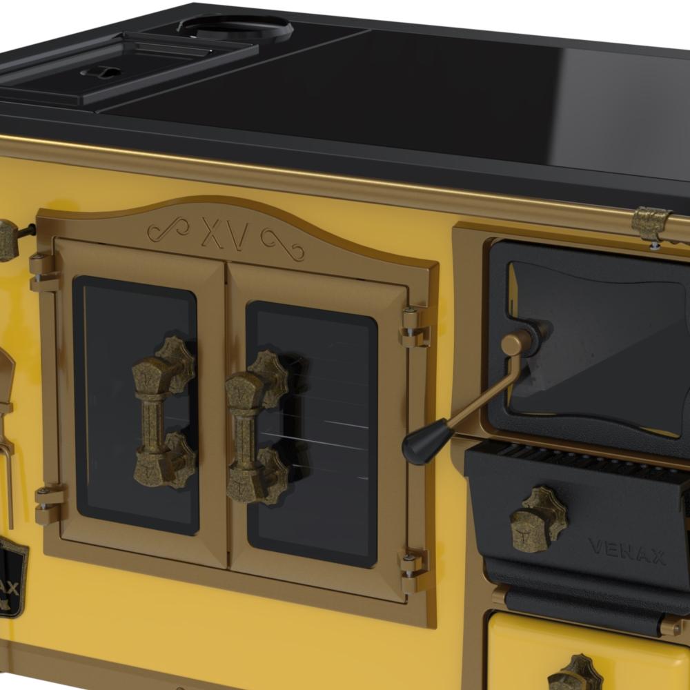 Fogao a Lenha Venax n 2 Duque Premium Caldeira Amarelo