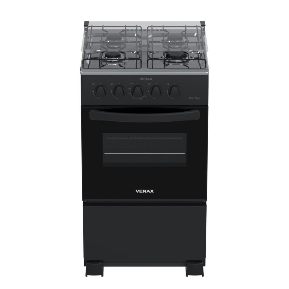 Fogao a Gas 4 Bocas Venax Da Vinci GIII Preto Fosco