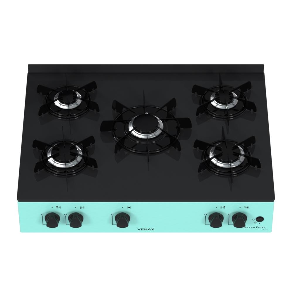 Fogao a Gas Portatil 5 Bocas Venax Grand Petit Line Verde