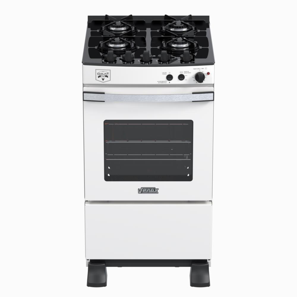 Fogao a Gas 4 Bocas Venax Gaudi Vetro Vitreo Branco