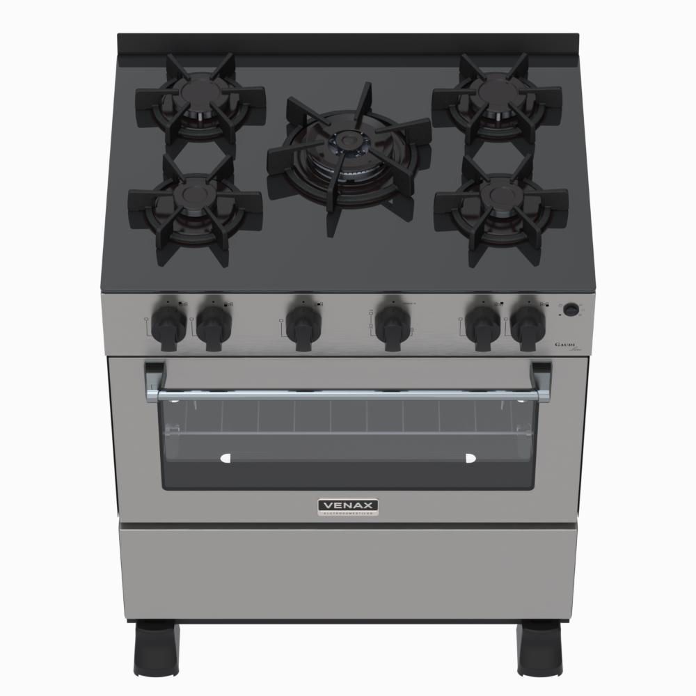 Fogao a Gas 5 Bocas Venax Gaudi Line Inox