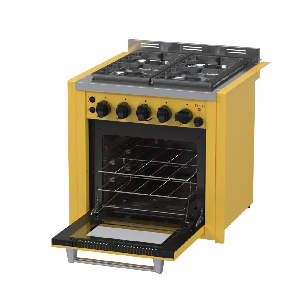 Fogao a Gas de Embutir 4 Bocas Venax Temis Amarelo