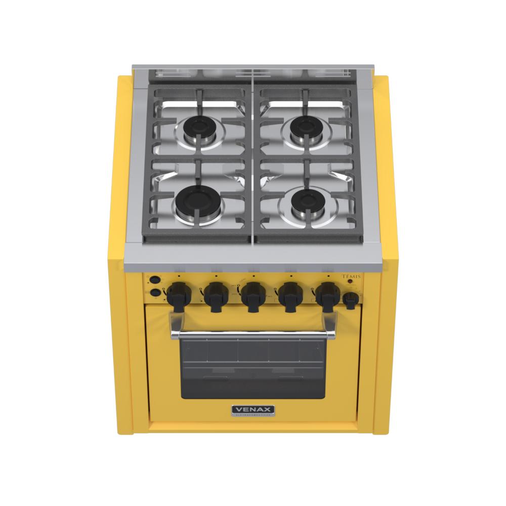 Fogao a Gas de Embutir 4 Bocas Venax Temis Amarelo