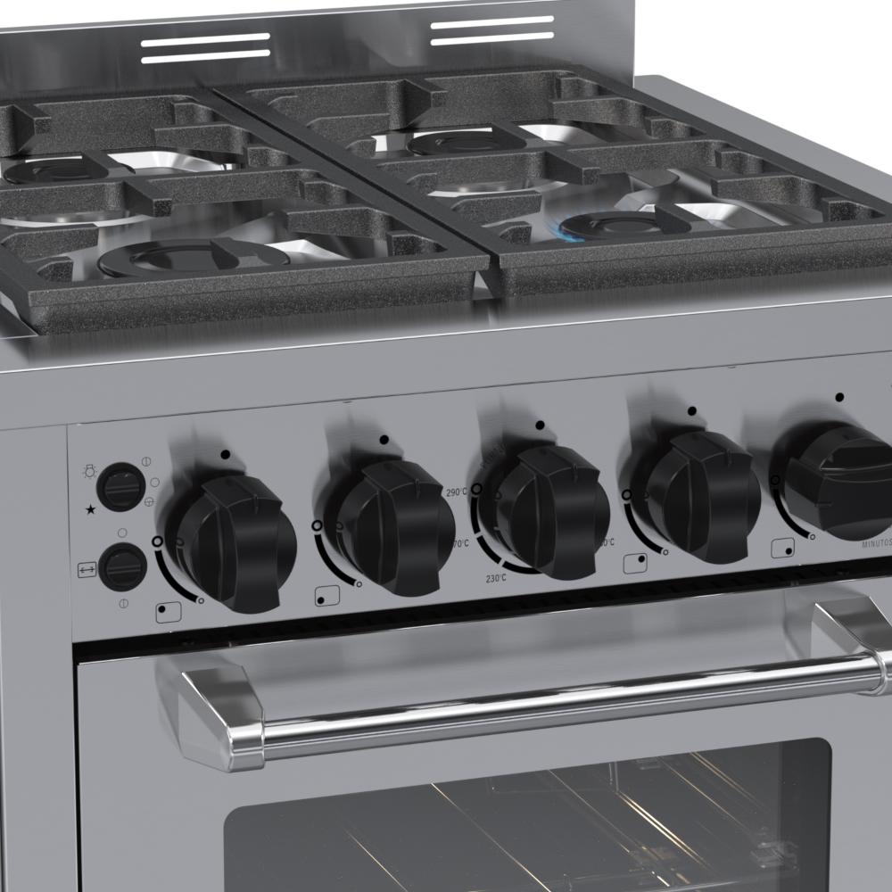 Fogao a Gas de Embutir 4 Bocas Venax Temis Inox