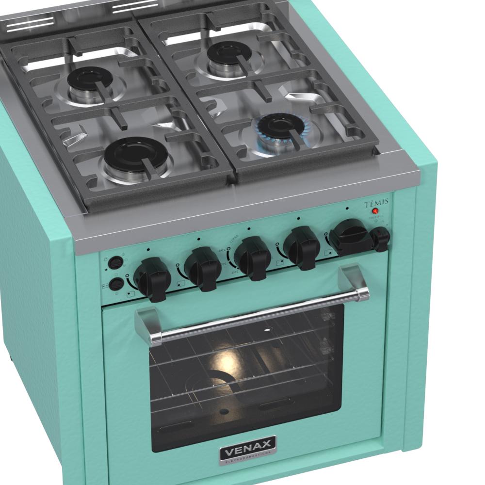 Fogao a Gas de Embutir 4 Bocas Venax Temis Verde