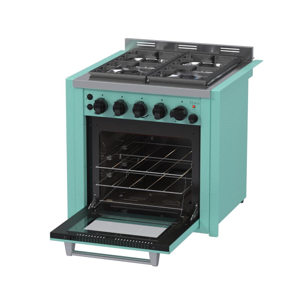 Fogao a Gas de Embutir 4 Bocas Venax Temis Verde