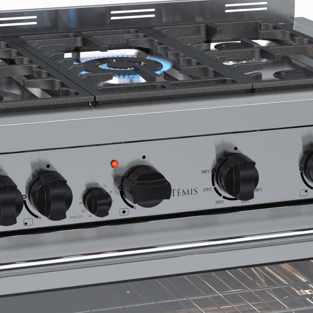 Fogao a Gas de Embutir 5 Bocas Venax Temis Inox