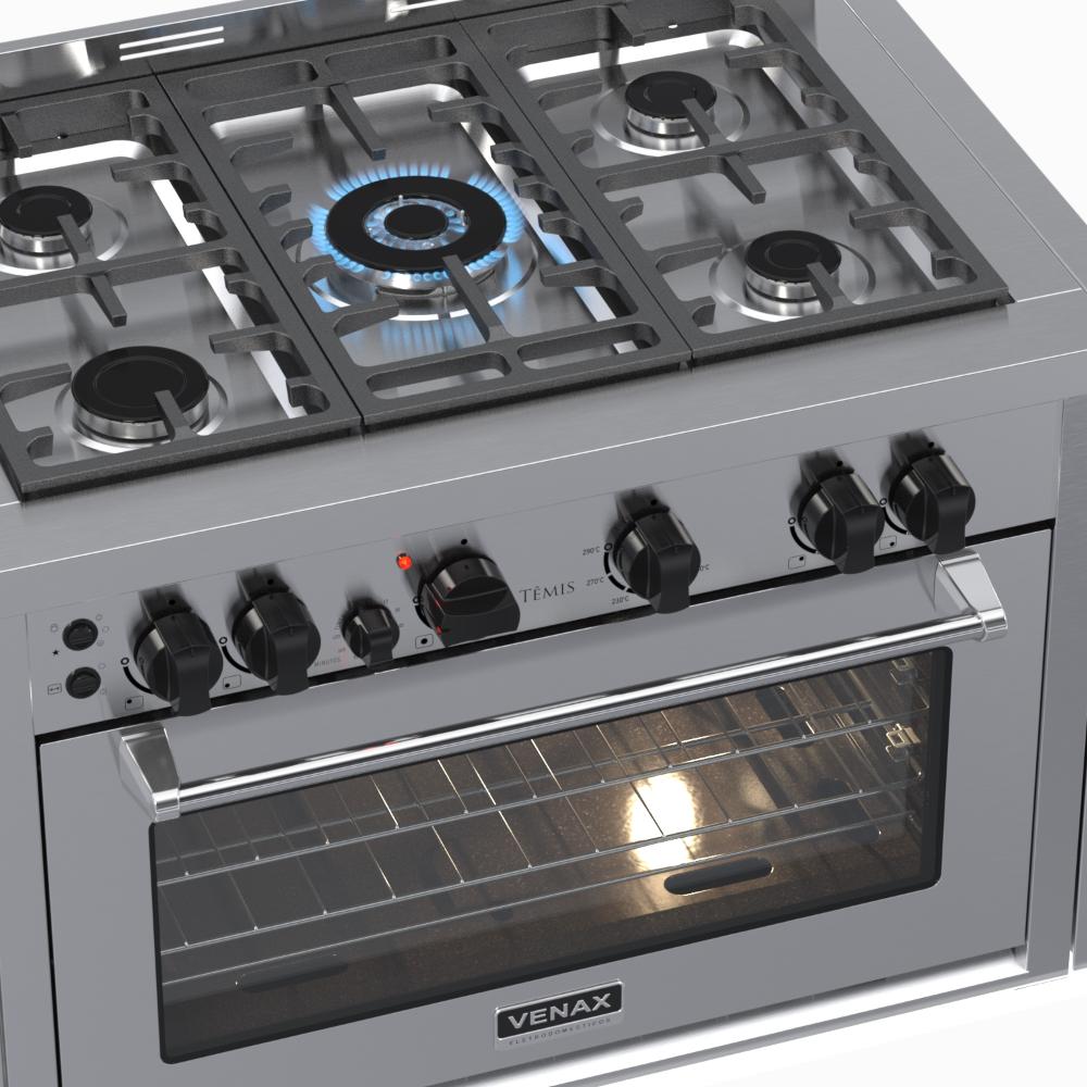 Fogao a Gas de Embutir 5 Bocas Venax Temis Inox