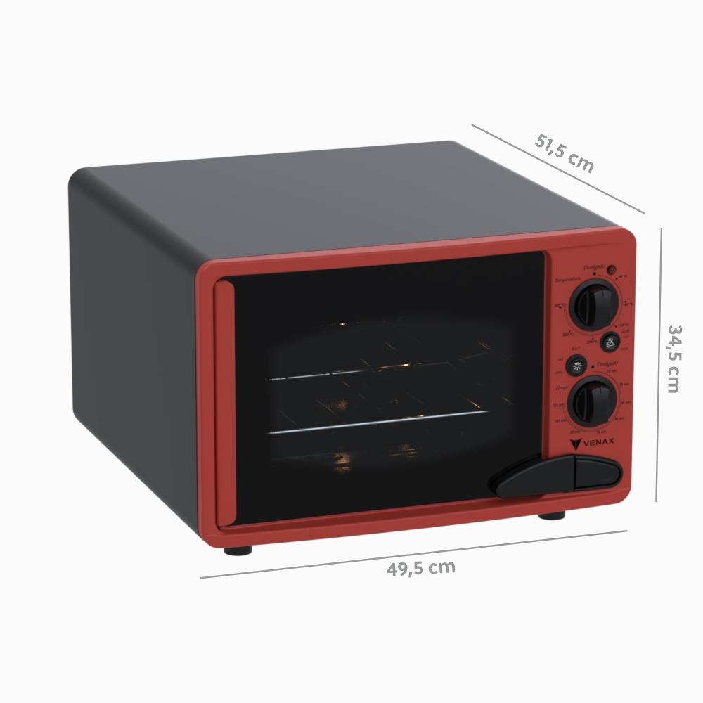 Forno Eletrico Venax 45L Classic Vintage Vermelho