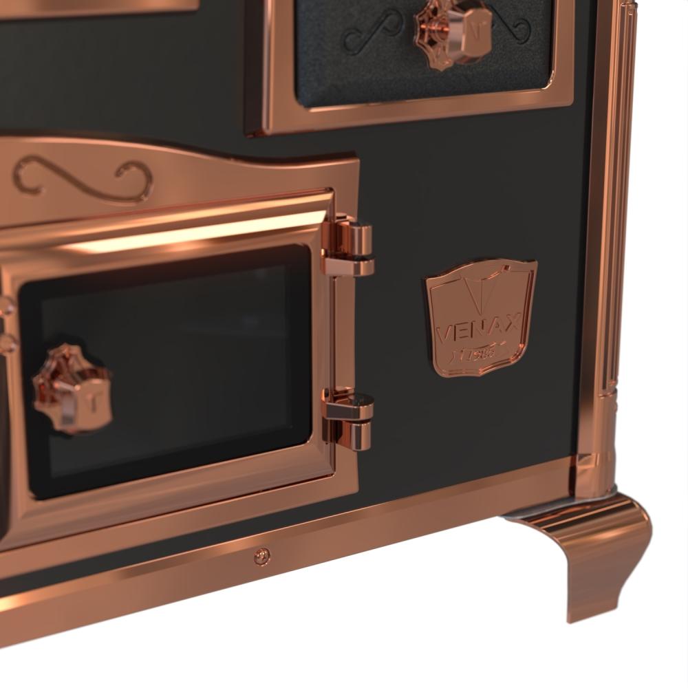 Fogao a Lenha Venax n 2 Princess Premium Preto Rose Gold