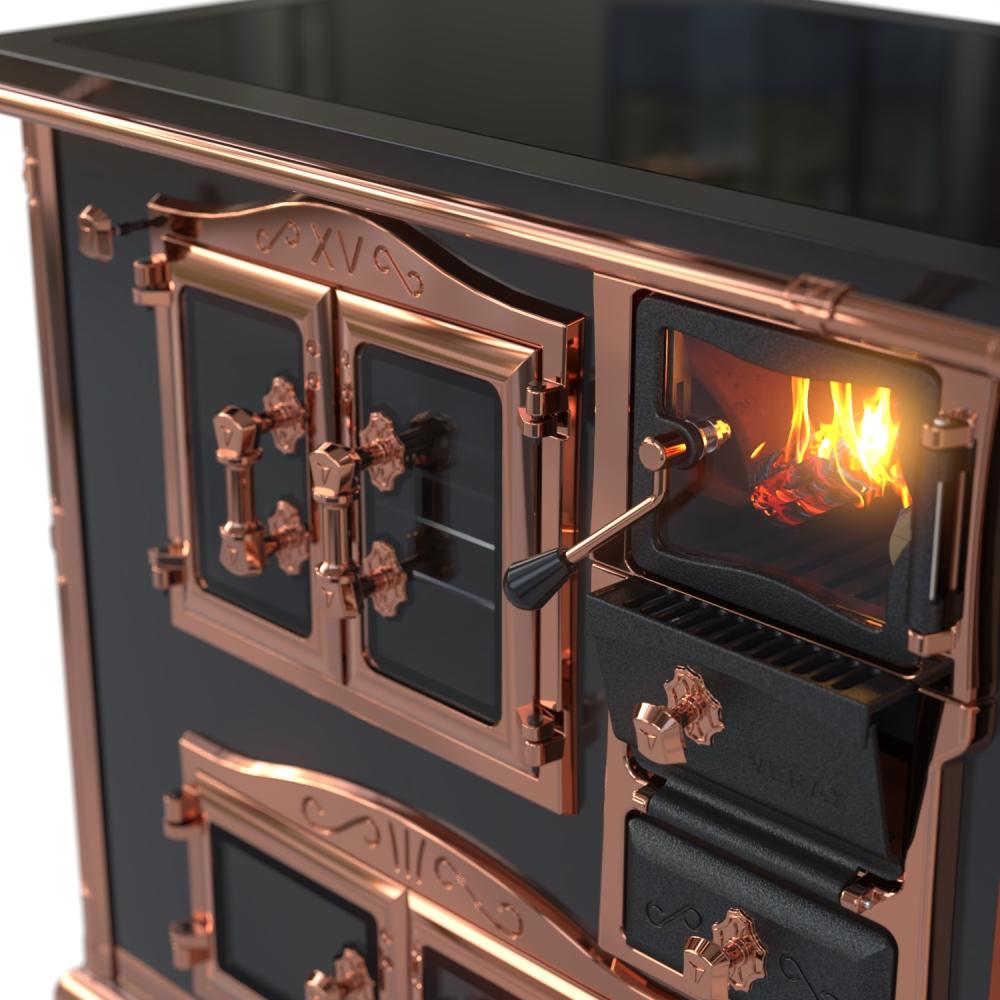 Fogao a Lenha Venax n 2 Princess Premium Preto Rose Gold