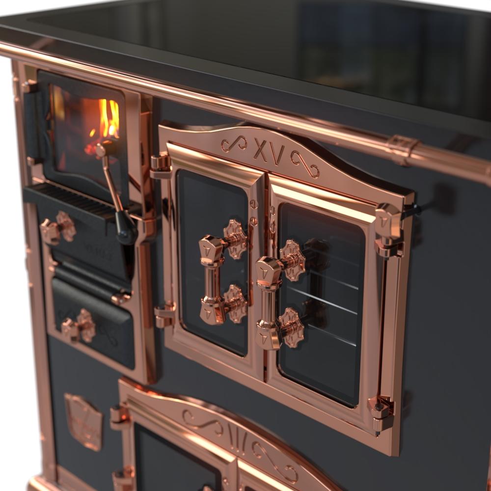 Fogao a Lenha Venax n 2 Princess Premium Preto Rose Gold