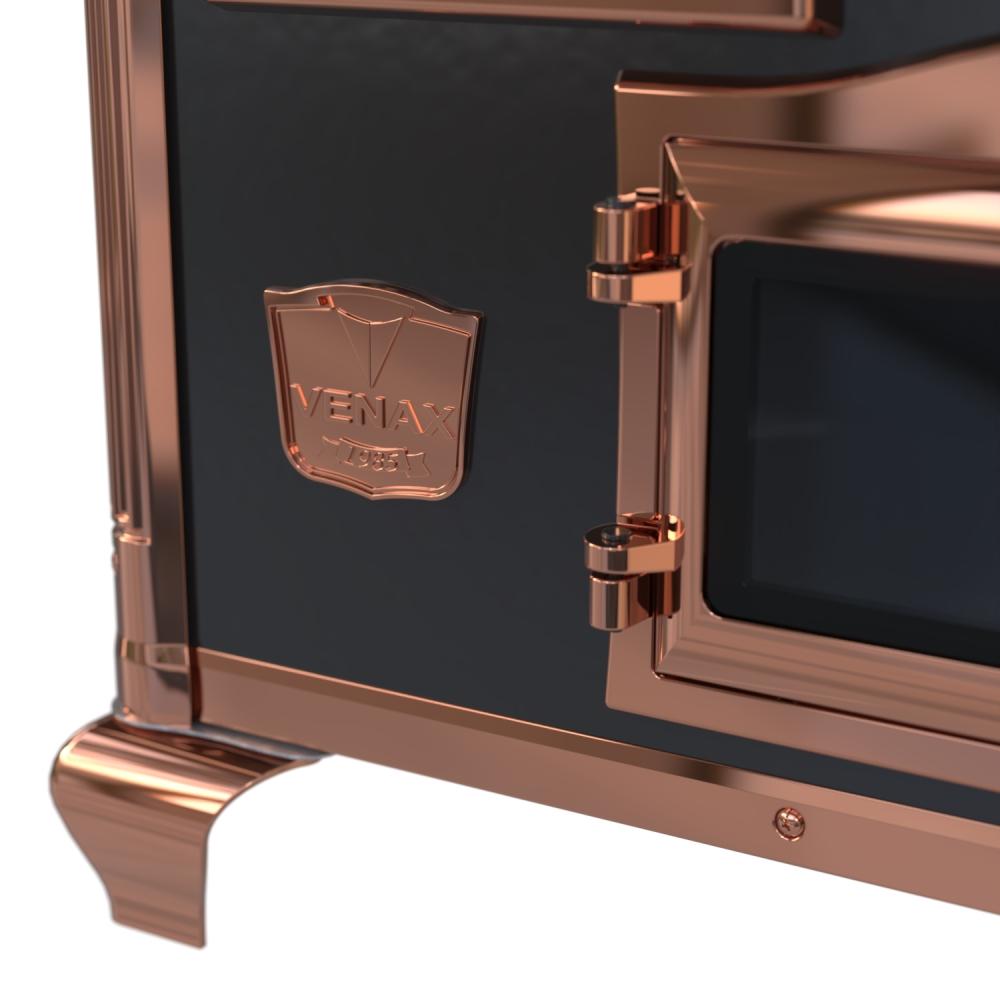 Fogao a Lenha Venax n 2 Princess Premium Preto Rose Gold