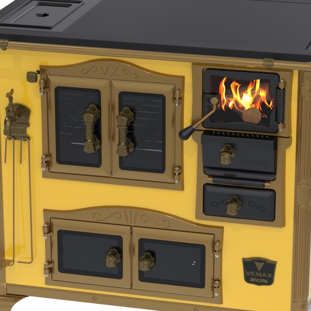 Fogao a Lenha Venax n 2 Imperador Premium Caldeira Amarelo