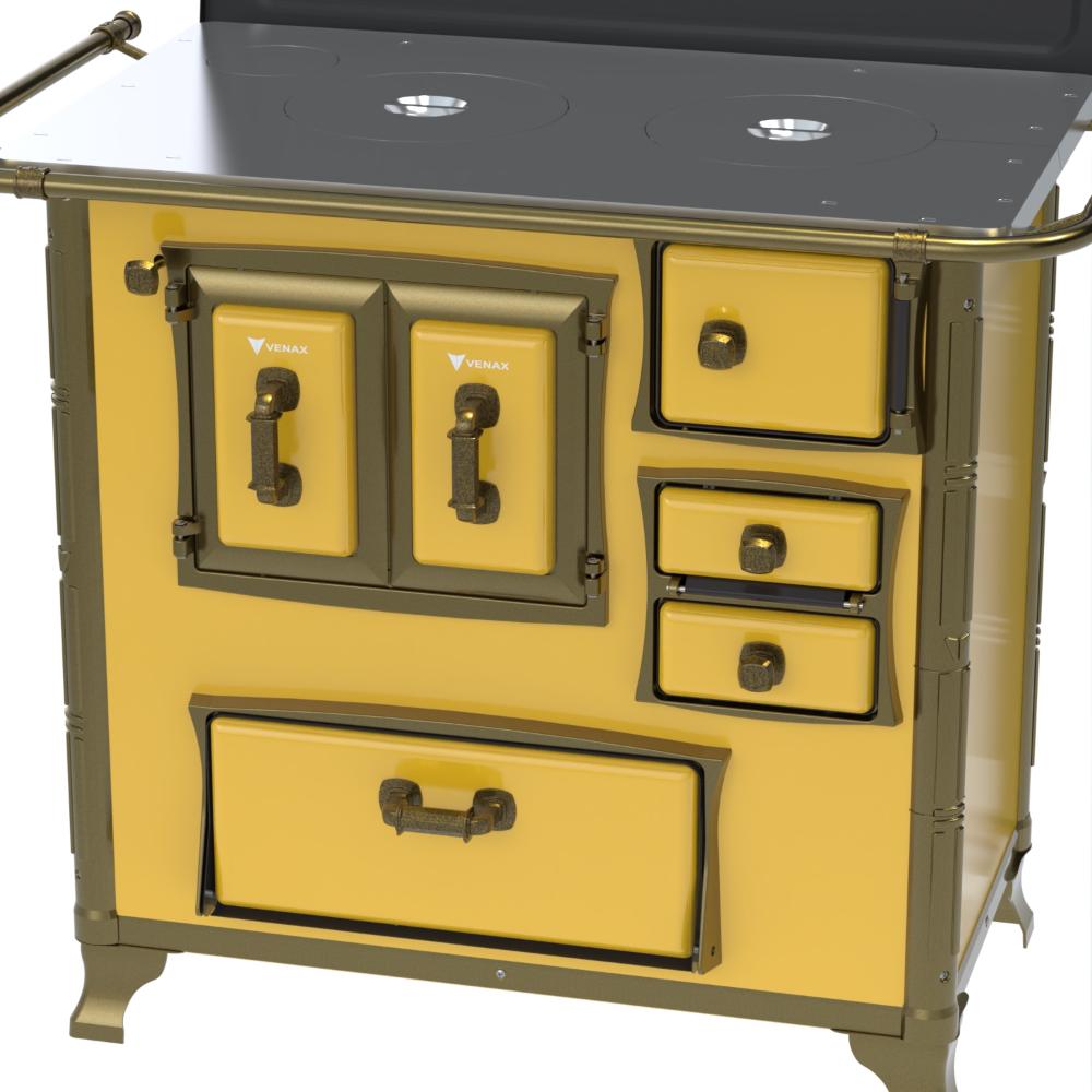 Fogao a Lenha Venax n 1 Renaissance Chapa de Aluminio Amarelo