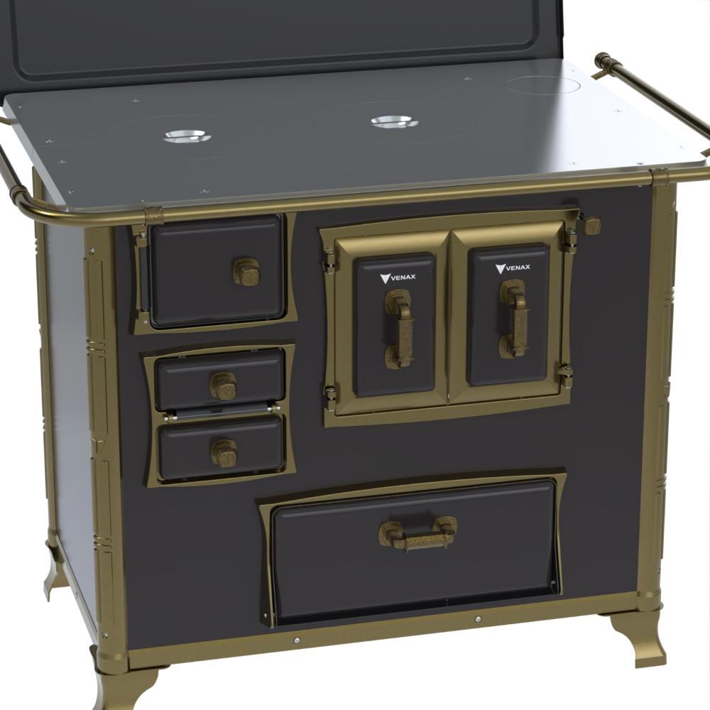 Fogao a Lenha Venax n 2 Renaissance Chapa de Aluminio Preto