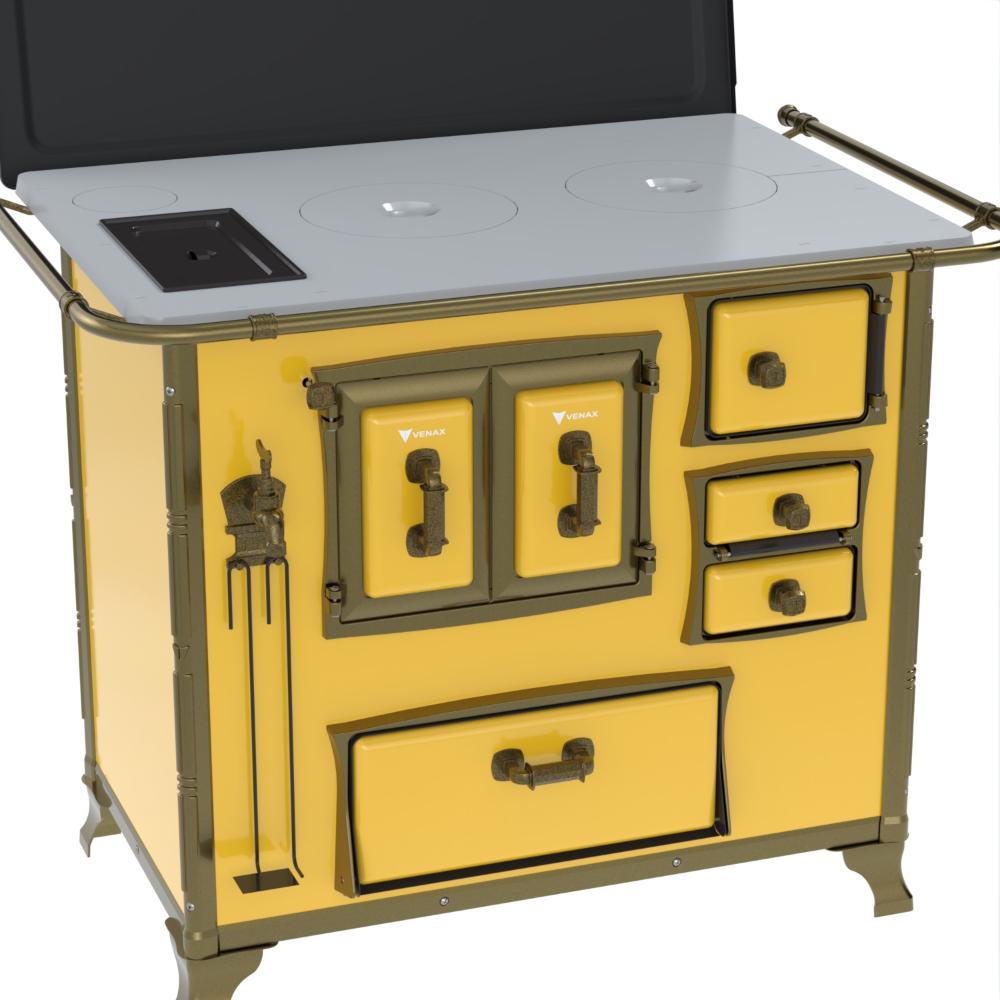 Fogao a Lenha Venax n 2 Renaissance Chapa de Aluminio Amarelo Cald
