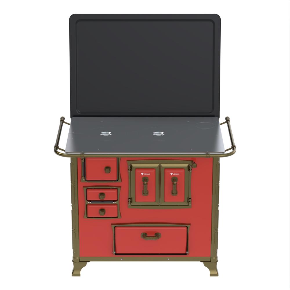 Fogao a Lenha Venax n 2 Renaissance Chapa de Aluminio Vermelho