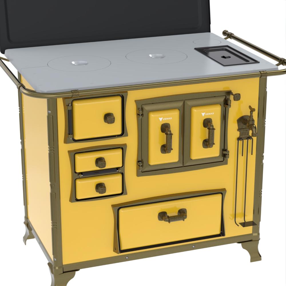 Fogao a Lenha Venax n 2 Renaissance Chapa de Aluminio Amarelo Cald