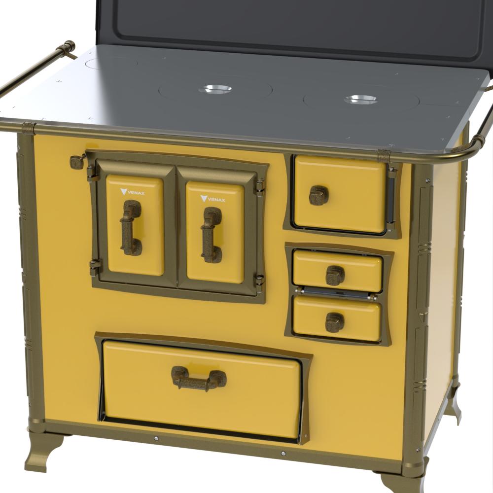 Fogao a Lenha Venax n 2 Renaissance Chapa de Aluminio Amarelo