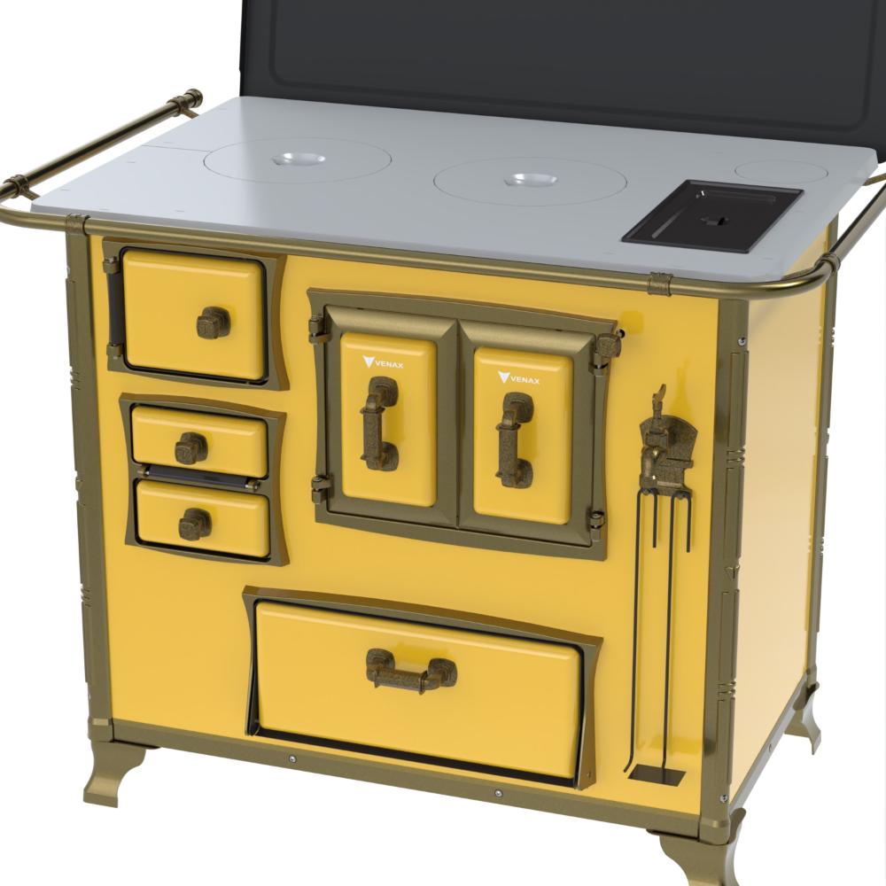 Fogao a Lenha Venax n 2 Renaissance Chapa de Aluminio Amarelo Cald
