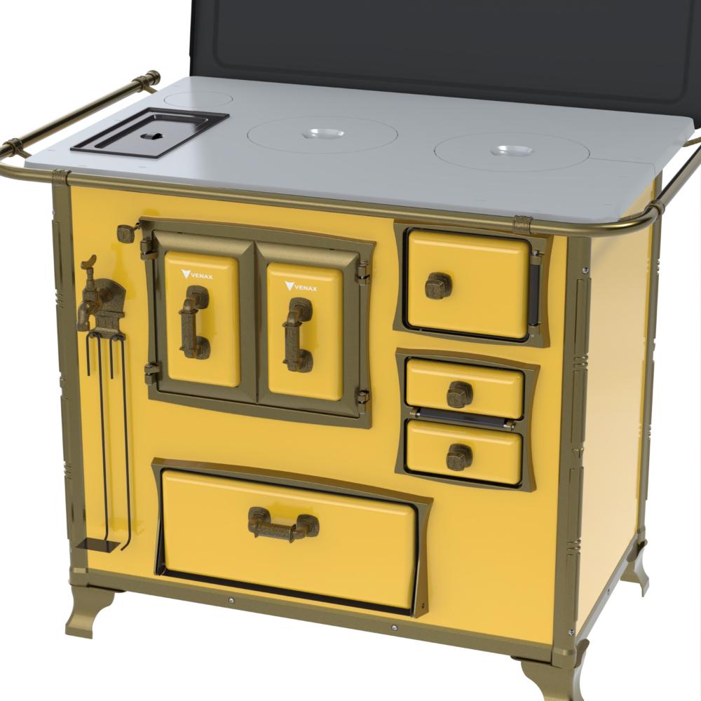 Fogao a Lenha Venax n 2 Renaissance Chapa de Aluminio Amarelo Cald