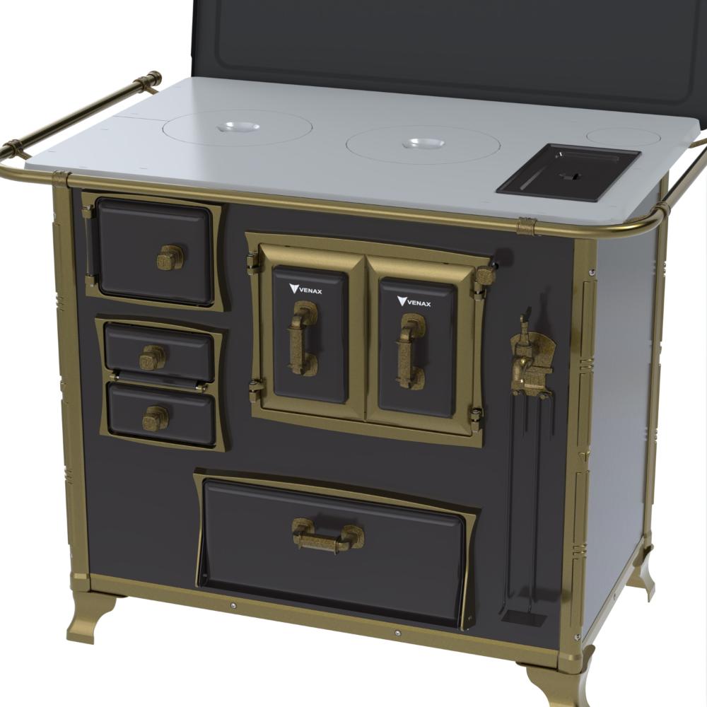 Fogao a Lenha Venax n 2 Renaissance Chapa de Aluminio Preto Cald