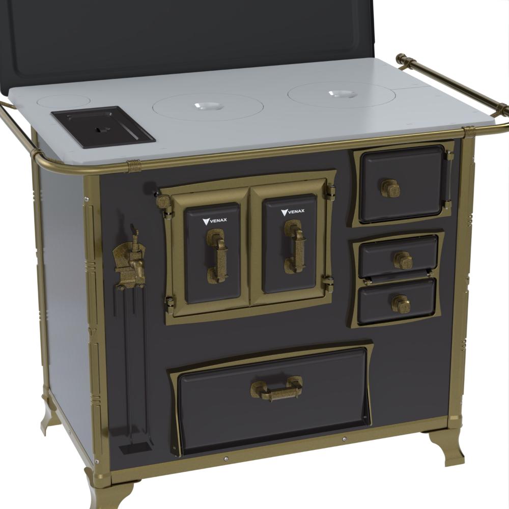 Fogao a Lenha Venax n 2 Renaissance Chapa de Aluminio Preto Cald
