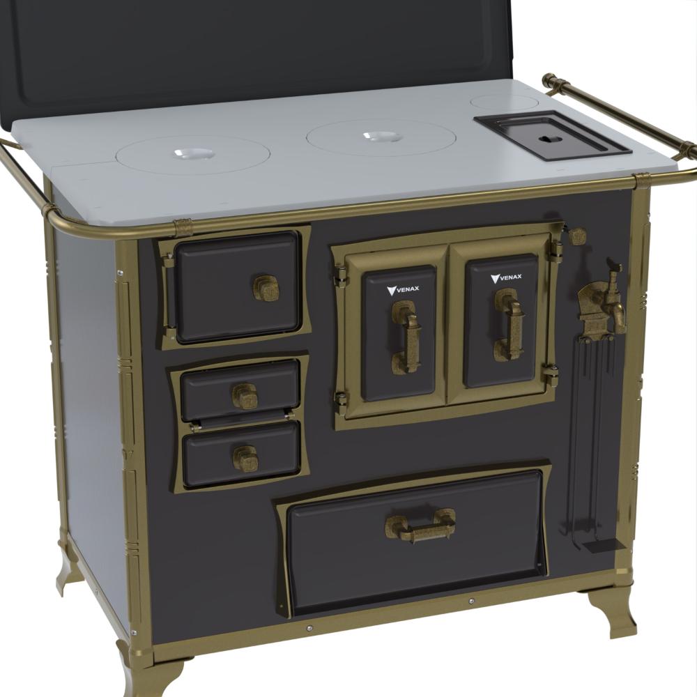 Fogao a Lenha Venax n 2 Renaissance Chapa de Aluminio Preto Cald